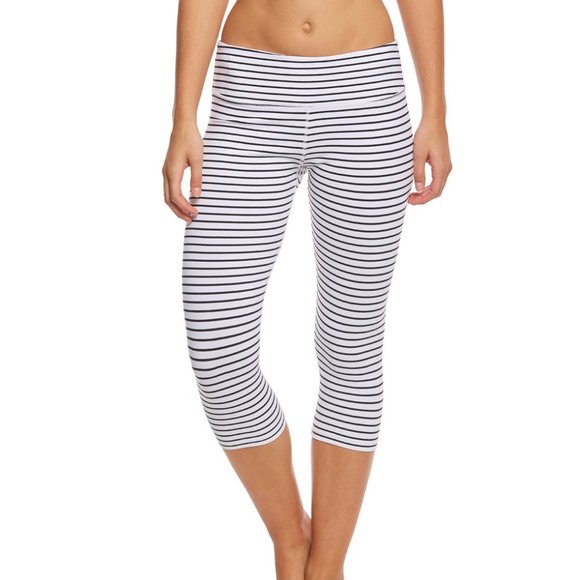 Glyder Mantra Crop White & Black Stripe (Lululemon Quiet Stripe dupe) - Picture 1 of 13